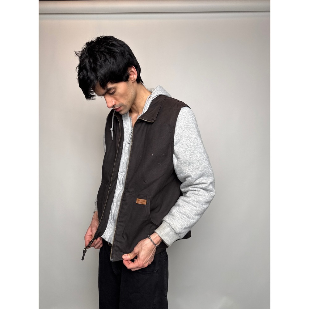 Bass Creek Outfitters Workwear Mens Medium Brown Canvas Layered Hoodie Jacket - Picture 2 of 11